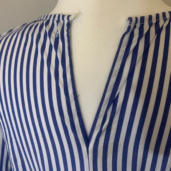 NWT Pomander Place from Tuckernuck blue and white striped peplum blouse SX - Picture 4 of 8